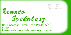 renato szekulesz business card